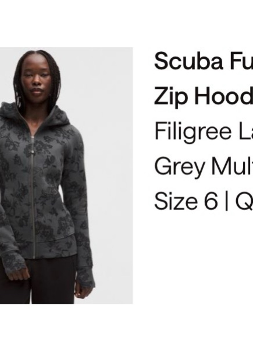 lululemon athletica Grey Multi Filigree Scuba Full-Zip Hoodie